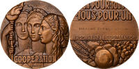 France Medal Art Déco, Hommage de la Coopération, Bronze, Pelletier -