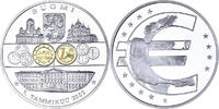 Finland Medal Adoption de l'Euro, Silver Plated Copper -