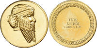 France Medaille Tête de Roi, Gilt Bronze -
