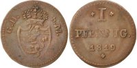 German States Pfennig Coin, HESSE-DARMSTADT, Ludwig X -
