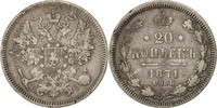 Russia 20 Kopeks Coin, Nicholas II, Saint-Petersburg, Silver -