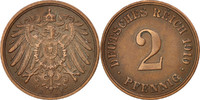 GERMANY - EMPIRE 2 Pfennig Coin, Wilhelm II, Copper, KM:16 -