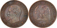 France 2 Centimes Coin, Napoleon III, Napoléon III, Strasbourg -