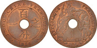 FRENCH INDO-CHINA Cent Coin, Paris, Bronze, KM:12.1 -