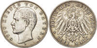 German States 3 Mark Coin, BAVARIA, Otto, Munich, Silver -