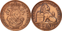 Belgium 2 Centimes Coin, Copper, KM:36 -