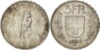 Switzerland 5 Francs Coin, Bern, Silver, KM:38 -