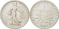 France Franc Coin, Semeuse, Paris, Silver, KM:844.1 -