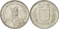 Switzerland 5 Francs Coin, Bern, Silver, KM:40 -