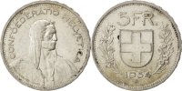 Switzerland 5 Francs Coin, Bern, Silver, KM:40 -