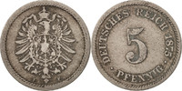 GERMANY - EMPIRE 5 Pfennig Coin, Wilhelm I, Stuttgart -