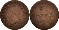 France Centime Coin, Dupré, Paris, Bronze, KM:646 -