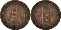FRENCH INDO-CHINA Cent Coin, Paris, Bronze, KM:1, Lecompte:43 -