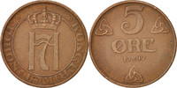 Norway 5 Öre Coin, Haakon VII, Kongsberg, Bronze, KM:368 -
