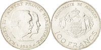 Monaco 100 Francs Coin, Rainier III, Silver, KM:161 -