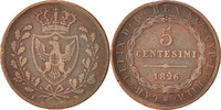 ITALIAN STATES 5 Centesimi Coin, SARDINIA, Carlo Felice, Genoa -