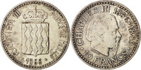 Monaco 10 Francs Coin, Rainier III, Silver, KM:146 -