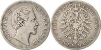 German States 2 Mark Coin, BAVARIA, Ludwig II, Munich -