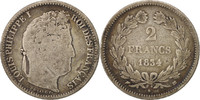 France 2 Francs Coin, Louis-Philippe, Strasbourg, Silver -