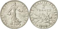 France 2 Francs Coin, Semeuse, Paris, Silver, KM:845.1 -
