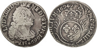 France 1/4 Ecu Coin, Louis XIV, 1/4 Écu aux palmes, Paris -