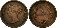 Straits Settlements 1/4 Cent Coin, Victoria, Copper, KM:1 -