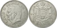 Monaco 5 Francs Coin, Louis II, Poissy, Aluminum, KM:122 -