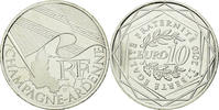 France 10 Euro Coin, Champagne-Ardenne, Silver, KM:1651 -