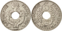 FRENCH INDO-CHINA 5 Cents Coin, Paris, Nickel-brass, KM:18.1a -