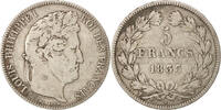 France 5 Francs Coin, Louis-Philippe, Lille, Silver -