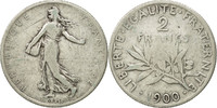 France 2 Francs Coin, Semeuse, Paris, Silver, KM:845.1 -