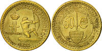 Monaco 50 Centimes Coin, Louis II, Poissy, Aluminum-Bronze -