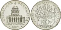 France 100 Francs Coin, Panthéon, Paris, Silver, KM:951.1 -