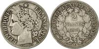 France 2 Francs Coin, Cérès, Bordeaux, Silver, KM:817.2 -