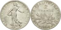 France 2 Francs Coin, Semeuse, Paris, Silver, KM:845.1 -