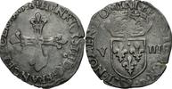France 1/8 Ecu Coin, Henri III, Rennes, Silver, Sombart:4664 -