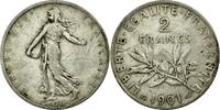 France 2 Francs Coin, Semeuse, Paris, Silver, KM:845.1 -