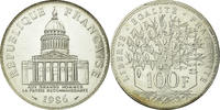 France 100 Francs Coin, Panthéon, Paris, Silver, KM:951.1 -