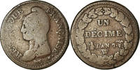 France Decime Coin, Dupré, Lille, Bronze, KM:645.9 -
