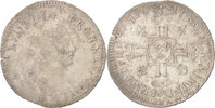 France 1/2 ECU, 45 Sols Coin, Louis XIV, 1/2 Écu aux 8L 2e type -