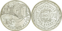 France 10 Euro Coin, Rhone-Alpes, Silver, KM:1751 -