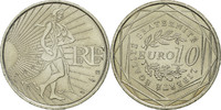 France 10 Euro Coin, La Semeuse en marche, Silver -