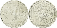 France 10 Euro Coin, Rhône Alpes, Silver, KM:1670 -