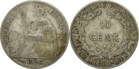 FRENCH INDO-CHINA 10 Cents Coin, Paris, Silver, KM:16.1 -