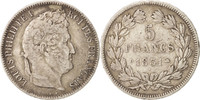 France 5 Francs Coin, Louis-Philippe, Lyon, Silver, KM:745.4 -