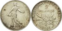 France 2 Francs Coin, Semeuse, Castelsarrasin, Silver -