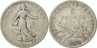 France 2 Francs Coin, Semeuse, Paris, Silver, KM:845.1 -