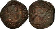 France Denier Tournois Coin, Henri III, Undated (1578-1579), Amiens -