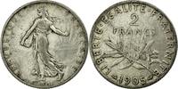 France 2 Francs Coin, Semeuse, Paris, Silver, KM:845.1 -