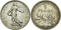 France Franc Coin, Semeuse, Paris, Silver, KM:844.1 -